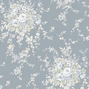 Vliesová tapeta na zeď, šedá, květiny, 125129, Shabby Chic by Rachel Ashwell