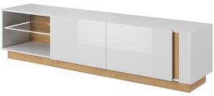 ARCO | TV stolek RTV 187 | 187,5 cm | PUSH OPEN | bílá mat/lesk/dub grandson