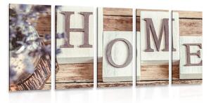 5-dílný obraz písmenka Home