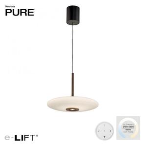 Paul Neuhaus Závěsné LED svítilo PURE E-Vitrum, 18W,š. 45 cm, CCT 2700-5700K Barva: Hnědá-opalová