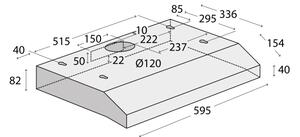 Concept OPP1260wh - Podvěsná digestoř 59,5 cm bílá