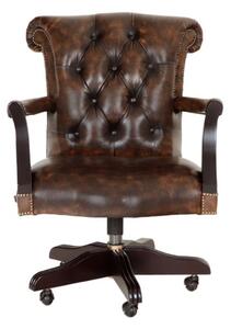 Kancelářská židle Chesterfield Court z pravé hovězí kůže Whisky