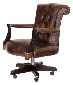 Kancelářská židle Chesterfield Court z pravé hovězí kůže Whisky