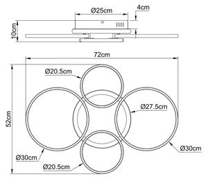 Globo 48477-40C - LED Stropní svítidlo ALVIS LED/40W/230V 4000K 72x52 cm černá