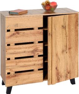 Komoda HWC-M46, píborník Píborník, 2 dvíka 88x80x34cm, pírodní barva