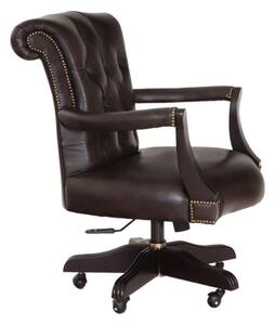 Kancelářská židle Chesterfield Court z pravé hovězí kůže Brown