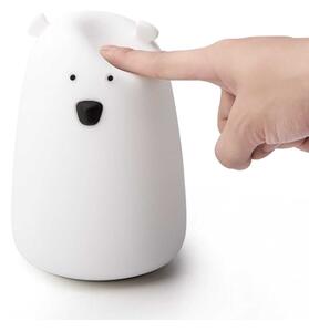 LED RGB Dětská dotyková lampička BEAR LED/0,8W/5V bílá + USB