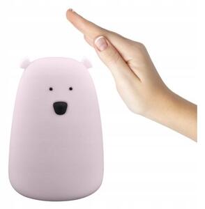 LED RGB Dětská dotyková lampička BEAR LED/0,8W/5V růžová + USB