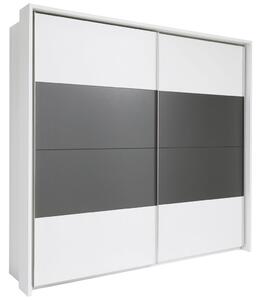 SKŘÍŇ S POSUVNÝMI DVEŘMI, bílá, tmavě šedá, 240/226/64 cm Xora - Skříně s posuvnými dveřmi
