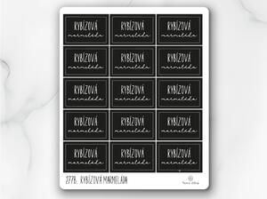 Etikety Rybízová marmeláda 60x40 mm 15ks Barva: Černá