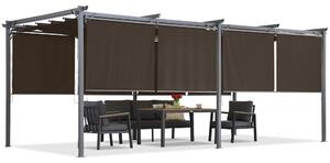 Hnědá terasová pergola s roletami La Palma 3x6 Garden Point