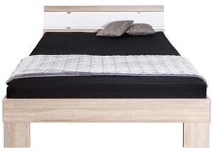 FUTONOVÁ POSTEL, 140/200 cm, kompozitní dřevo, bílá, Sonoma dub Carryhome - Manželské postele