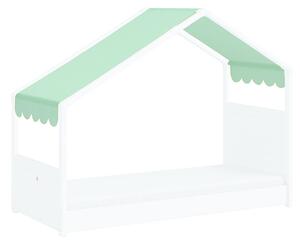 Domečková postel se stříškou a úložným prostorem Fairy II - bílá/zelená