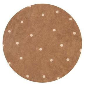 Lorena Canals, Kusový koberec Dot Chestnut kruh, 140x140, hnědá, dětský pokoj