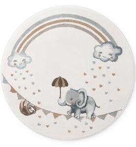 Villeroy & Boch, Dětský kusový koberec Villeroy & Boch Boho Kids 106304 Cream Multicolor kruh, 160x160 (průměr) kruh, bílá, vícebarevná, dětský pokoj