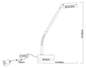 Globo 58504TS - LED Stmívatel dotyková stolní lampa SILVIO LED/6,5W/230V černá
