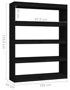 Knihovna Roully - 100x30x135,5 cm | černá