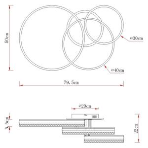 Globo 67377-72 - LED Stm stropní svítidlo FRANCINE LED/72W/230V stříbrná+DO