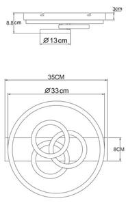 Globo 48040-40SA-LED Stm str svítid DARRYL I LED/40W/230V pr. 35x33 cm mosaz+DO