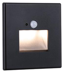 P 93135 LED vestavné svítidlo do zdi Edge Quadro hranaté se senzorem 8x8cm 1,2W 230V 2700K černá mat - PAULMANN