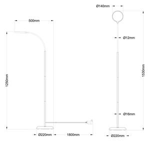 Globo 58503S - LED Stmívatelná dotyková stojací lampa KALDERON LED/8W/230V černá
