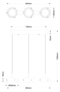 Globo 16058-3 - LED Lustr na lanku LIVION LED/30W/230V 3000K
