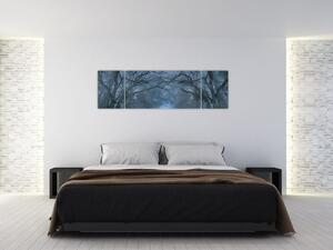 Obraz lesa v mlze (170x50 cm)