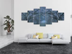 Obraz lesa v mlze (210x100 cm)