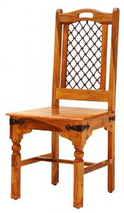 Židle Jali s kovovým výpletem z indického masivu palisandr