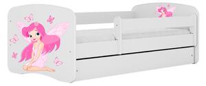 Kocot kids Dětská postel Babydreams víla s motýlky bílá, varianta 70x140, bez šuplíků, bez matrace