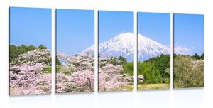 5-dílný obraz sopka Fuji