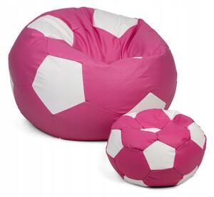 Sedací vak míč XXXL 100 cm + ZDARMA podnožka XL 35 cm růžová a bílá