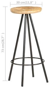 Barové stoličky Gllosy - 4 ks | hrubé mangovníkové dřevo