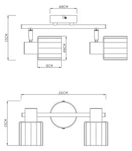 Globo 54318-2 - Bodové svítidlo WALTON 2xE14/40W/230V