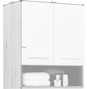 ZÁVĚSNÁ SKŘÍŇKA, dub San Remo, 60/70/33 cm Xora - Závěsné skříňky do koupelny