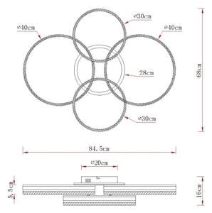 Globo 67377-90 - LED Stm stropní svítidlo FRANCINE LED/90W/230V stříbrná+DO
