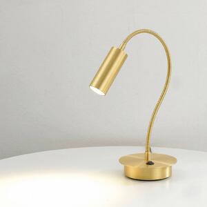 Cremasco Stolní lampa 7538, satinovaný mosaz, nastavitelná, GU4-MR11, Mosaz / zlato, Obývací pokoj / jídelna, Mosaz, Moderní