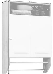 ZÁVĚSNÁ SKŘÍŇKA, dub San Remo, 60/87/20 cm Xora - Závěsné skříňky do koupelny