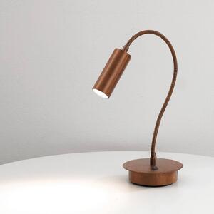 Cremasco Stolní lampa 7538, leštěné dřevo, nastavitelná, GU4-MR11, Tmavé dřevo, Obývací pokoj / jídelna, Mosaz, Moderní