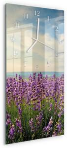 Skleněné hodiny vertikální Květiny zsppb-30x60-00079433