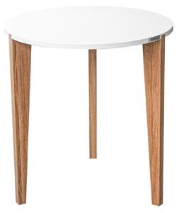 Odkládací stolek bílý s dubovou podnoží