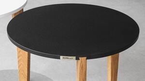 Odkládací stolek černý s dubovou podnoží