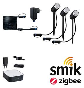 P 5183 Plug & Shine startovací sada Smart Home smik Gateway + LED bodové zahradní světlo Pike základní sada RGBW+ - PAULMANN