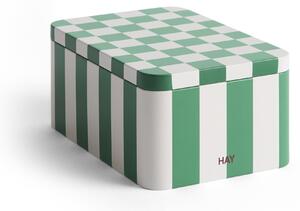 Plechová dóza s víkem Green / Off White Small