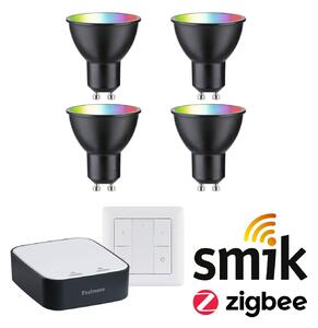 P 5191 Startovací sada Zigbee 3.0 Smart Home smik Gateway + LED reflektor GU10 RGBW + vypínač - PAULMANN