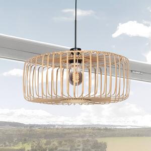 Steinhauer Závěsné světlo Sparkled Light, černá/přírodní bambus, Ø 60 cm, stmívatelný, Černá, Obývací pokoj / jídelna, Bambus