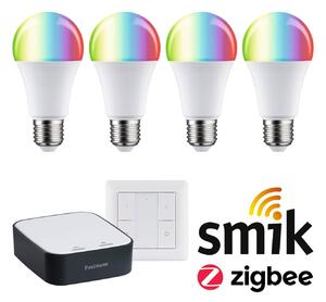 P 5190 Startovací sada Zigbee 3.0 LED žárovka E27 RGBW + Gateway smik + vypínač - PAULMANN