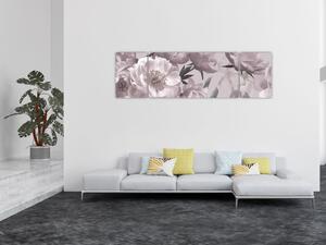 Obraz - Vintage květy pivoněk (170x50 cm)