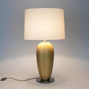 Holländer Stolní lampa OMEGA OVAL, zlatá/écru, výška 77 cm, keramika, E27, Mosaz / zlato, Obývací pokoj / jídelna, Keramika