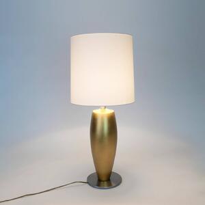 Holländer Stolní lampa OMEGA SOTTILE, zlatá/bílá, výška 80 cm, keramika, E27, Mosaz / zlato, Obývací pokoj / jídelna, Keramika